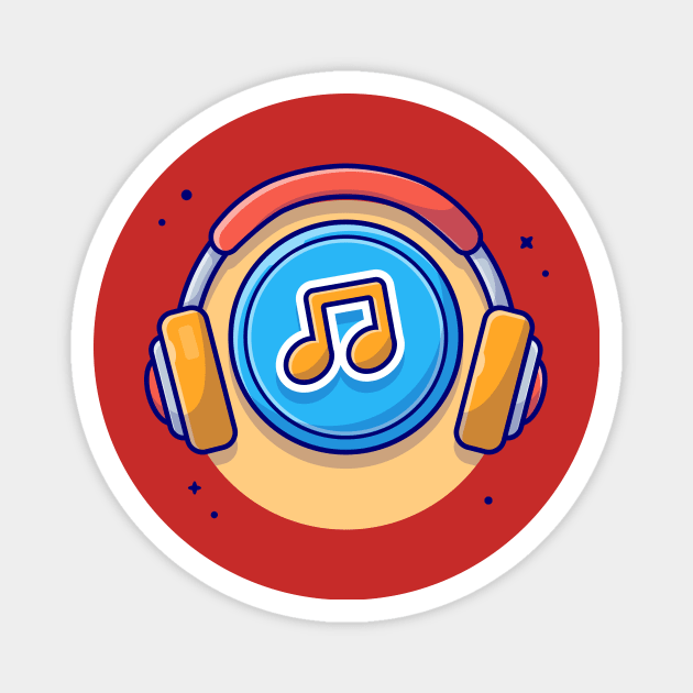Music Notes Icon with Headphones Music Cartoon Vector Icon Illustration (2) Magnet by Catalyst Labs